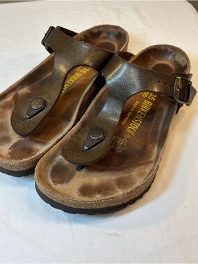 Birkenstock Gizeh Toffee Bronze Leather Thong Sandals Women’s Size 35 US 4
